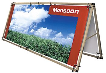 double sided Monsoon horizontal banner stand