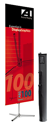 Sprint banner stand with graphic